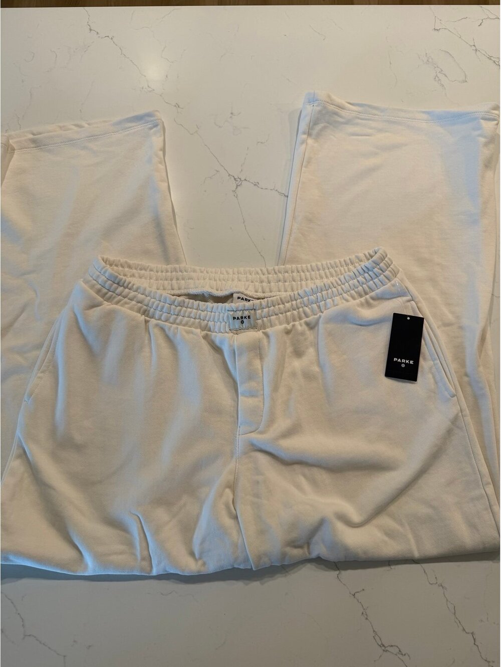 Parke x Target High Rise Boxer Sweatpants Cream Off White Size Large NWT